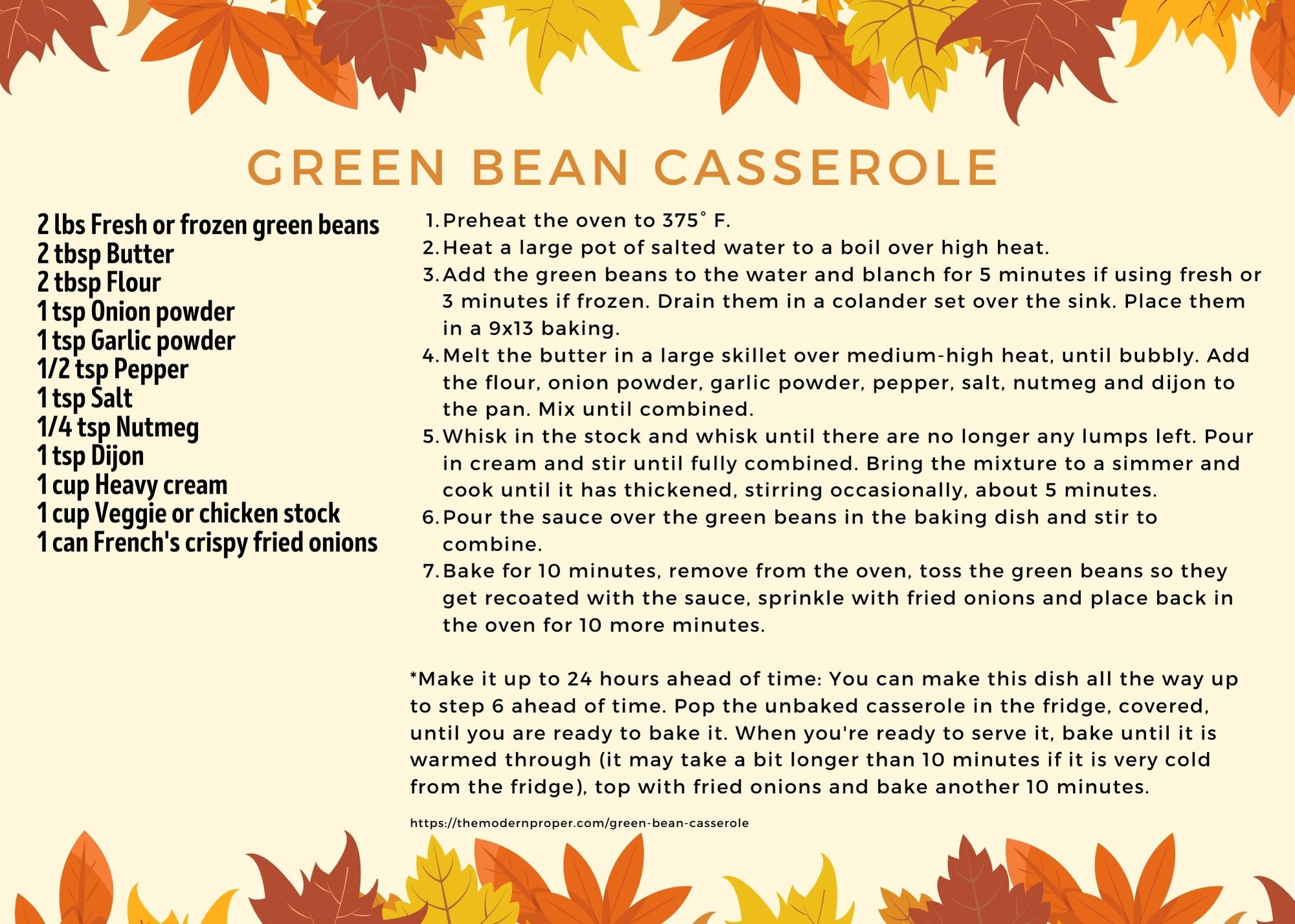 2021 Green Bean Casserole